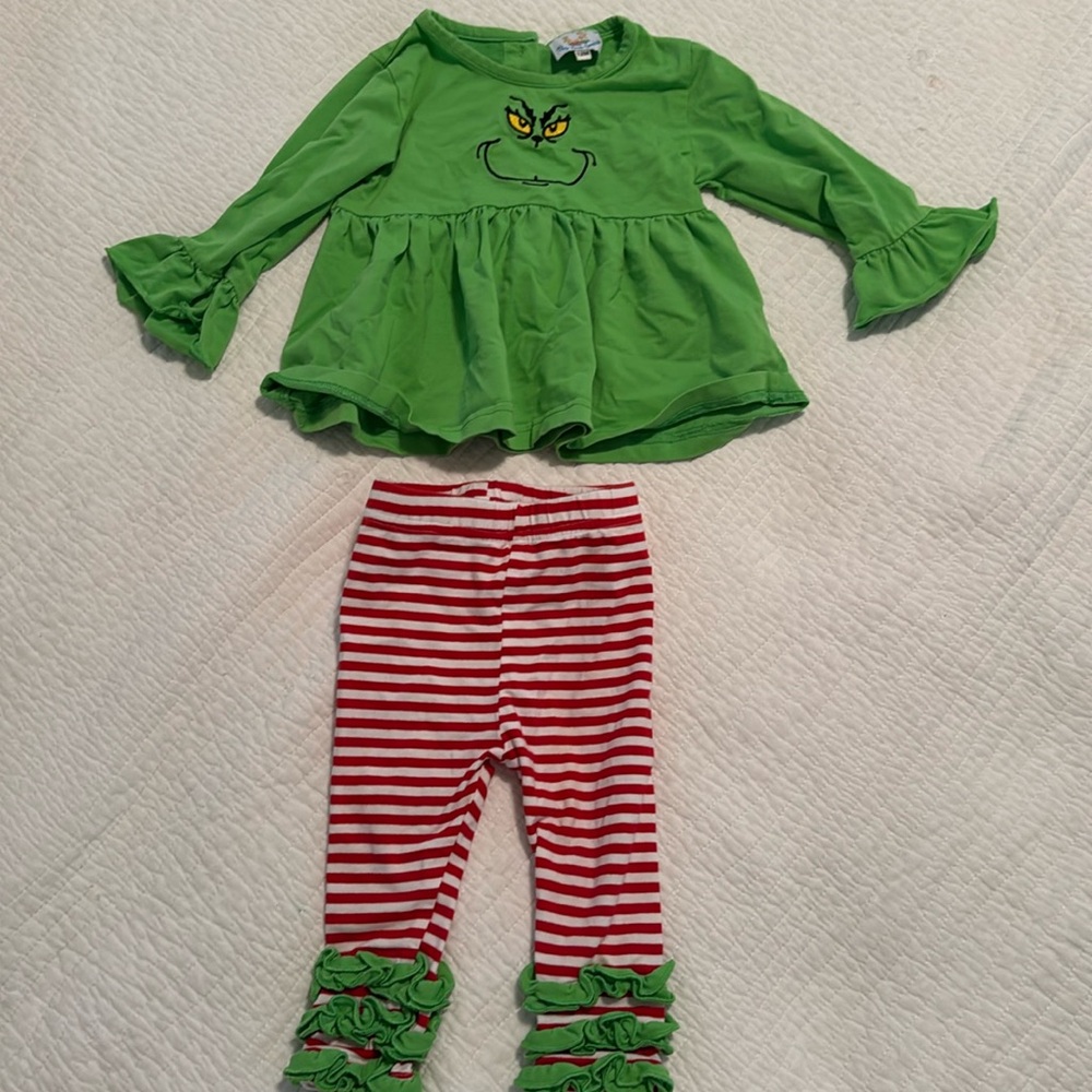 12m Girl Grinch Christmas set